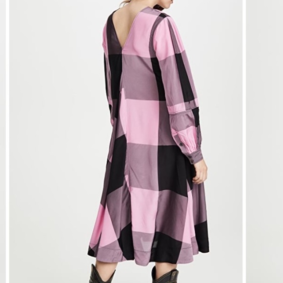 Ganni Pink and Black Check Dress | Size XS - Picture 2 of 6